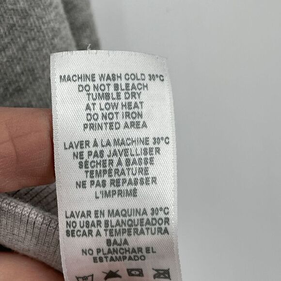 Sundry Gray Hang Loose Embroidered Wording Long Sleeve Crewneck Sweater Size 1 - Picture 7 of 7